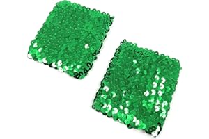 CADOLINE Pair Of Womens Sequin Polyester Fancy Dress Wristbands 16 x 10cm
