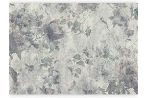 murando - Carta da Parati Adesiva Retro Fiori 441x315 cm Fotomurali Adesivi Murali Rivestimento Parete Moderna per Pareti Adesiva Muro Decorativo FotomuraleBotanica Natura