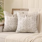 Miuyunya 2er Set Ethno Kissenbezug Beige Creme 40x40 cm Boho Kissenbezüge Sofakissen Doppelseitiges Muster Böhmische Dekorati