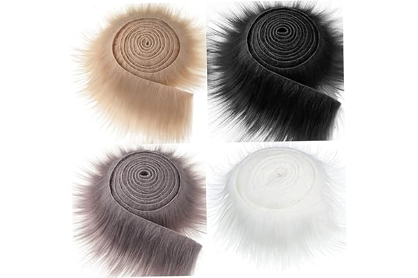 Csafyrt 4pcs therian masque bricolage kit faux tissu flou 2x0.6 tissu à fourrure pour masque d'Halloween Fabriqué