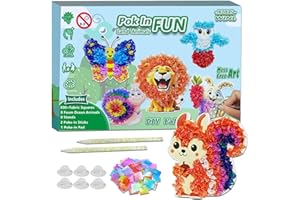 JRD&BS WINL Poke-in-Kunst-Set für Kinder ab 4-8 Jahren Kreatives DIY-Bastelspiel Kein Chaos Handwerk Geschenk für Jungs und Mädchen Pädagogisches spielzeug 3-12 Jahre (Landtiere)