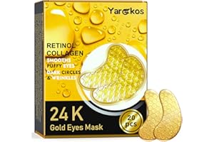 MIFELOY 30 Pairs 24K Gold Under Eye Patches, 30 Pcs Golden Hydrating Eye Masks, Anti Wrinkle Cooling Collagen Undereye Pads for Adults, Women Travel Skincare Face Gel, Reduce Dark Circles Puffiness Puffy Eyes