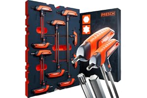 PRESCH Insexnyckel & TX Skruvmejsel Set med T-handtag 10 delar