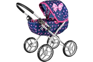 Kinderplay Dolls Pram | Toy Pram | Baby Doll Pram - Toy Pushchair | Dolls Buggy | Dolls Pushchair | Dolls Pram Handle high 54cm, model KP0260T