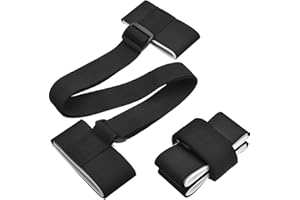 BBTO 2 Pièces Bandoulière de Ski, Porte-Épaules Réglable Strap Lash avec Boucle de Sangle à Ruban Adhésif Rembourré pour Transporter Facilement des Skis et des Pôles, Noir
