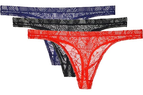 Yomie Culotte Ultra-Fine pour Hommes en Dentelle Transparente Douce Sexy String
