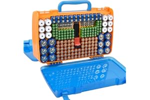 FULLCASE Batteriebox Batterie Aufbewahrungs Organizer mit Tester, Batterien aufbewahrung, Batteri Aufbewahrungsbox für 269 AA AAA AAAA 3A 4A 9V C D Lithium 23A 4LR44 CR123A CR1632 CR2032, nur Box