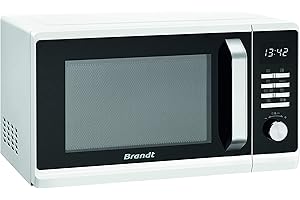 Brandt - SE2302W - Microonde - Programma automatico - Cavità Inox - Modalità Scongelamento - 23 L - 800 W - Bianco e Nero