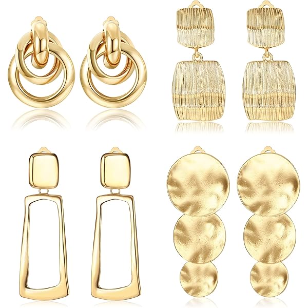LILIE&WHITE Clip-on oorbellen voor vrouwen, hypoallergeen, roestvrij