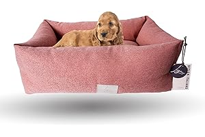 Ligo Buddy Elegance- Lettino Cuccia per cani realizzata in Italia. Cuscino materasso per Cane cuccetta completamente sfoderabile e lavabile in lavatrice. (XS/S: 50 X 60 cm, ROSA SALMONE)