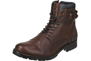 JACK & JONES Homme Jfwalbany Leather Brown Stone STS Biker Boots