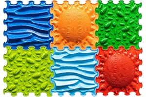 ORTOTO Massage Puzzle Bodenmatten - Orthopädische Spielmatte für Kinder und Erwachsene, sensorisches Spielen, Kinderspielmatten, Spielmatten-Set (Intensiver Barfußweg)