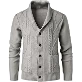 Men's Cardigan Fine Knit with Shawl Collar and Button Placket Winter Long Sleeve Thick Knitted Jumper Chunky Knitwear Transition Jacket Leisure Jacket Fleece Jacket