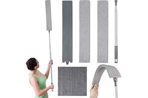 TAIXING Rozciągliwa miotełka do czyszczenia szczelin, 0,8 m-2,8 m Miotełka do czyszczenia szczelin, chowana, elastyczna miotełka do kurzu z mikrofibry, szczotka do kurzu do sofy, łóżka, spodu mebla