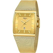 NIBOSI Herenhorloge, luxe militair waterdicht, kwarts, analoog, vierkant, polshorloge voor mannen met roestvrij stalen mesh-armband, datumkalender, zilverblauw., armband