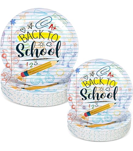 Boho Back To School Party Supplies 120-Piece Set - Disposable Dinnerware For 24 Guests