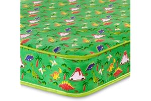 eXtreme comfort ltd The Dreamy Dinosaur Kids Childs Toddlers First Dual Sided Mattress Foam Free With Pinna-Coil Mattress Spring System 6.5"/ 16.5cms Deep, 2ft6 Small Shorty Single 75cms x 175cms