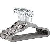 Grucce Per Bambini In Velluto Antiscivolo – Set Da 15, Grigio Chiaro, Gancio Girevole 360° - 4