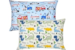 BILLION XIN Kinder Kissenbezug 2 Stück, 100% Baumwolle Baby Kissenbezu, 40x60 cm Kissenbezug Weich Atmungsaktiv für Jungen Mädchen Bettwäsch Babykissen Bezug mit Umschlag