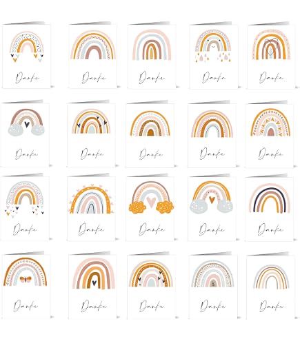 Set 12 Biglietti Di Ringraziamento Con Buste E Adesivi – 6 Design Acquerello, 10x15 Cm, Multiuso - 3