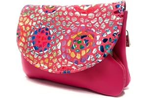Lugupell Monedero para Mujer, Hecho a Mano en España, Piel de máxima Calidad Muy Suave al Tacto, Pequeño y en Formato Corto, Cartera para Mujer. Gaudi Color Fucsia