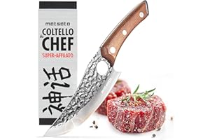 Matsato Coltello Chef - Perfetto Per Tagliare, Disossare e Tritare. Pensato Per Equilibrio e Controllo, Fondendo Stile Moderno e Fascino Tradizionale. Per Casa, Cucina o All’aperto