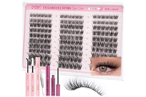 EMEDA DIY Lösögonfransar Kit – klusterfransar Cluster Lashes Blandade Längder 8-14mm, Lim & Sealant Vattentålig upp till 72h