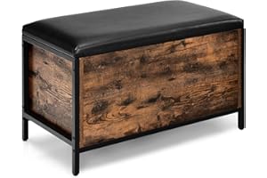 CASART Shoe Bench, Vintage Shoes Cabinet Benches with Anti-slip/Adjustable Foot, Wooden Flip Top Storage Bench for Living Room, Bedroom, Entryway, Hallway (Hidden Storage)