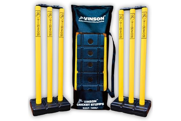 Vinson Senior Stump Set Combo of 2 with Zipper Carry Bag for Kids & Adults, Weight per Set - 750 GMS, Wicket Height - 30".