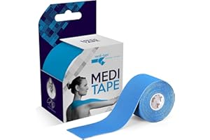 MEDI-TAPING Medi-Tape Sport 5 m Latex-Free Kinesiology Tape with 150% Elasticity, Breathable & Waterproof Physio Tape for Ultimate Hold, Kinesio Tape in Blue