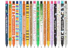 HTGWCG Lot de 18 stylos gel effaçables avec encre thermosensible,gamme de couleurs d'encre et de motifs de baril, pointe de 0,7mm,licorne,hippopotame,papillon,corgi,tigre,girafe,ours en Sonnette de vélo