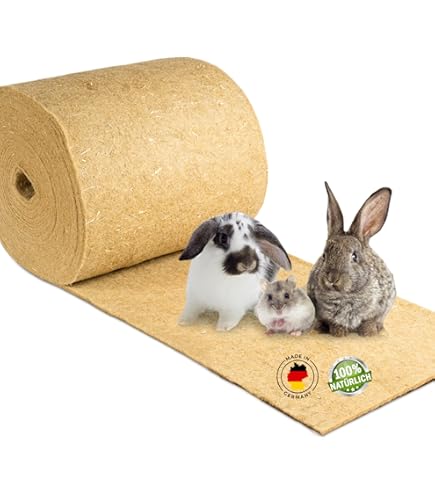 Knaagdiertapijt 100% hennep, 120 x 50 cm 5 mm dik, pak van 5 stuks (EUR 5 ,99/stuks), knaagmat geschikt als kooi bodembedekking, voor knaagdieren