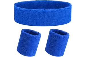 Yolev Set di 3 Fasce Sportive da Uomo e da Donna Braccialetti con Fascia Assorbente per il Sudore per Accessori Sportivi da Corsa Fitness