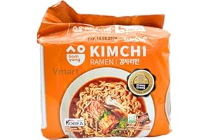 VMART Samyang Kimchi Noodle Soup Ramen 80g (Pack of 5) - Korean Instant Noodles