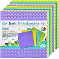 Pairez Toys 8 Pack Classic Baseplates, Square 32x32 Building Base Plates for Kids