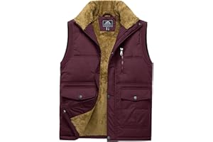 TACVASEN Men's Outerwear Gilets Fleece Body Warmer Water Resiatant Winter Gilet Sleeveless Jackets with Zip Pockets