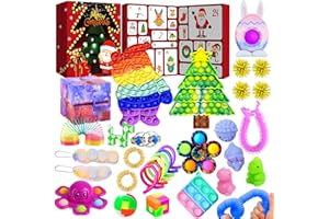 VITA DENNIS Advent Calendar 2024 Fidget Toys for Anxiety ADHD Sensory Play Family Games Set Math Spinners Included Perfect Kids Gift Christmas gift box set R