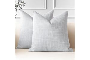 JOTOM 2 Pezzi Federe Cuscini Divano 50x50cm Copricuscini Per Divano in Lino Grigio Blu Decorativo Copricuscini Cuscino Caso Decorazione per la Casa Federe per Divano Soggiorno Letto (Grigio Blu)