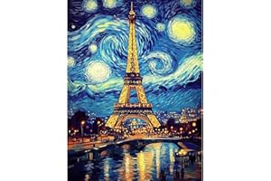 HEIBAGO DIY Diamond Painting Kit,5D Pintar con Diamantes Kit Cielo Estrellado Pintura Diamante Niños Adultos Redondo Taladro Torre Cuadro Diamantes Kits para Hogar Decor 30x40cm