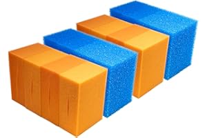 VIALIA 16x Filterschwamm Teichfilter geschlitzt kompatibel mit Oase BioTec 18 und Screenmatic, 21,5 x 15,5 x 9 cm, 8X Blau grob 8X Rot fein, Teichfilter Ersatzteile Durchlauffilter