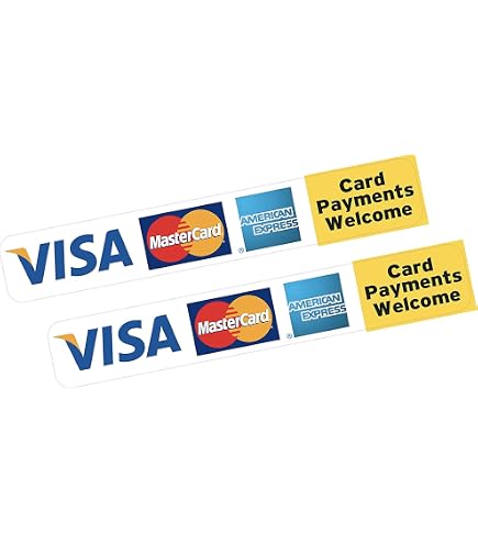 Card Payment Welcome Stickers - Square Shape - 2024 Design - 2 Pack?