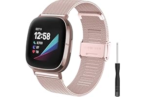 Hatolove Correa para Fitbit Versa 4/Fitbit Versa 3 Mujer Hombre, Correas Metalica de Acero Inoxidable Pulseras Repuesto Compatible con Fitbit Versa 3, Fitbit Versa 4, Fitbit Sense 2, Fitbit Sense