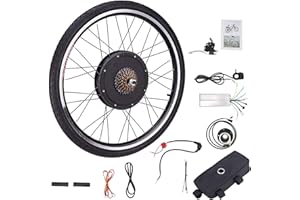 Viribus Kit de Conversión para Bicecleta Eléctrica Kit de Conversión de Bicicleta Electric para Rueda Trasera 26 Pulgadas Bike Conversion Kit con Controlador de Modo Dual