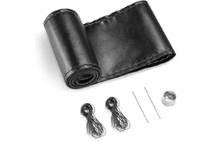 SEG Direct Housse de Volant en Cuir Véritable, Coudre sur Wrappour, Volants Ronds et de Type D de 37 à 39 cm, Noir