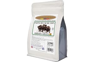 Chocolate Negro Puro 100% - Origen Ghana - Bolsa 500g - (Pasta, Masa, Licor De Cacao 100%) - Cacao Venezuela Delta