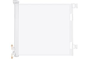 iMoebel Türschutzgitter Treppenschutzgitter Ausziehbar Breite 0-140cm Höhe 83cm, Rollgitter Absperrgitter Treppenschutzrollo für Baby Kinder Welpen, Weiß