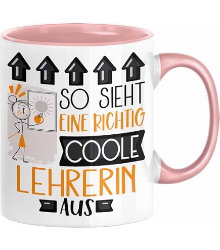 Personalisiert Lehrerin Tasse Mit Spruch – Geschenkidee Für Lehrerinnen, Spülmaschinenfest & Beidseitig Bedruckt (330 Ml)
