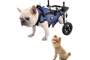 ‎KAJILE KAJILE Zweirädrige Klappbare Hunde-Rollstühle,Hinterbein-Rollstuhl für Kleine Große und Mittel Haustiere,Verstellbarer Hunderollstuhl für Hinterbeine