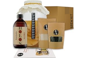 HOLOS Kombucha Starter Kit - Home Brew Kit with Liquid SCOBY Kombucha Starter - HOLOS Signature Tea, Sugar and SCOBY Pack for Home Brew - Foodie Gift Ideas