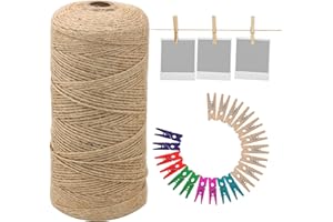 REYSHIN 400m Jute-Schnur 1mm Dicke Braun Jute-Kordel Deko Packschnur Dekoration Verpackung Jutegarn Hanfschnur Bindegarn Für Dekoration, DIY Handwerk, Verpackung, Floristik (1mm, 400m)